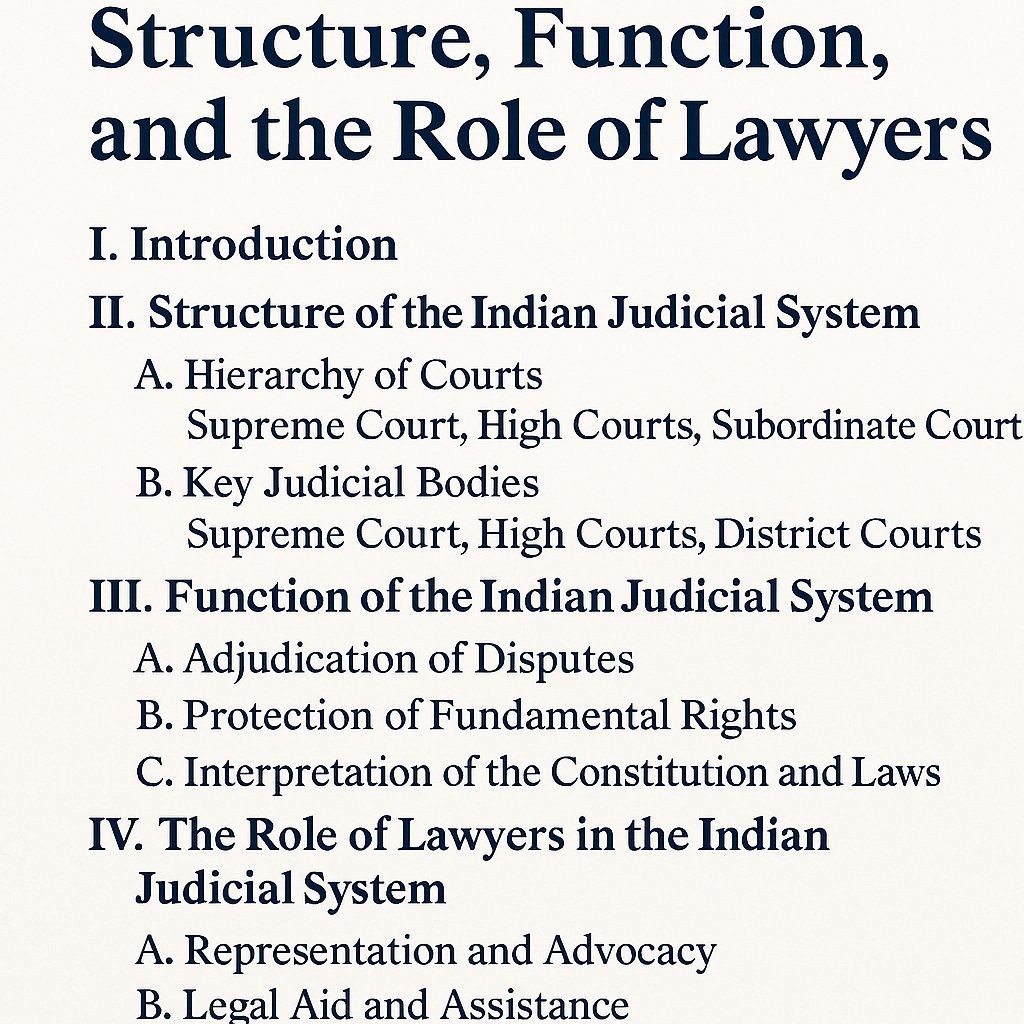 structure function of lawyers in Indian Judicial System